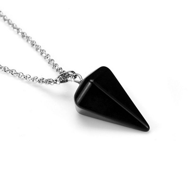 New Natural Stone Quartz Pendant Chain Necklace for Women - Vintage Fashion Jewelry
