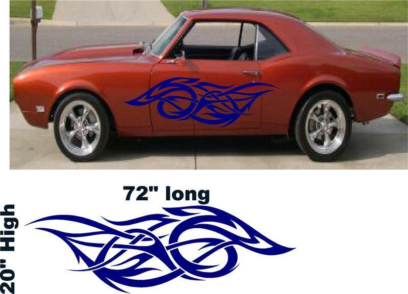Tribal Flame Auto Truck Boat Car Stickers Decals Side Sets PF05