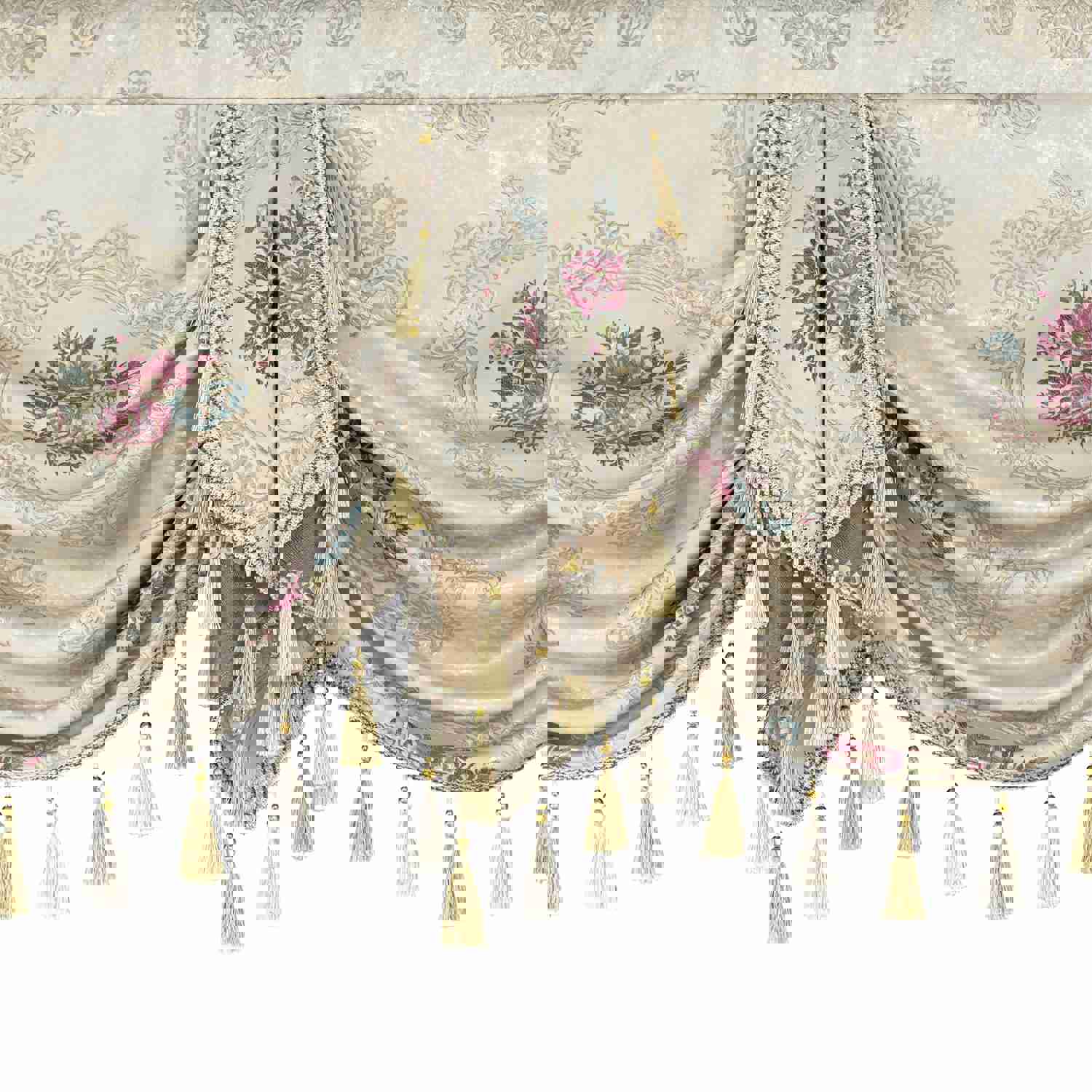 Carmel Swag Valance with Exquisite Floral Patterns