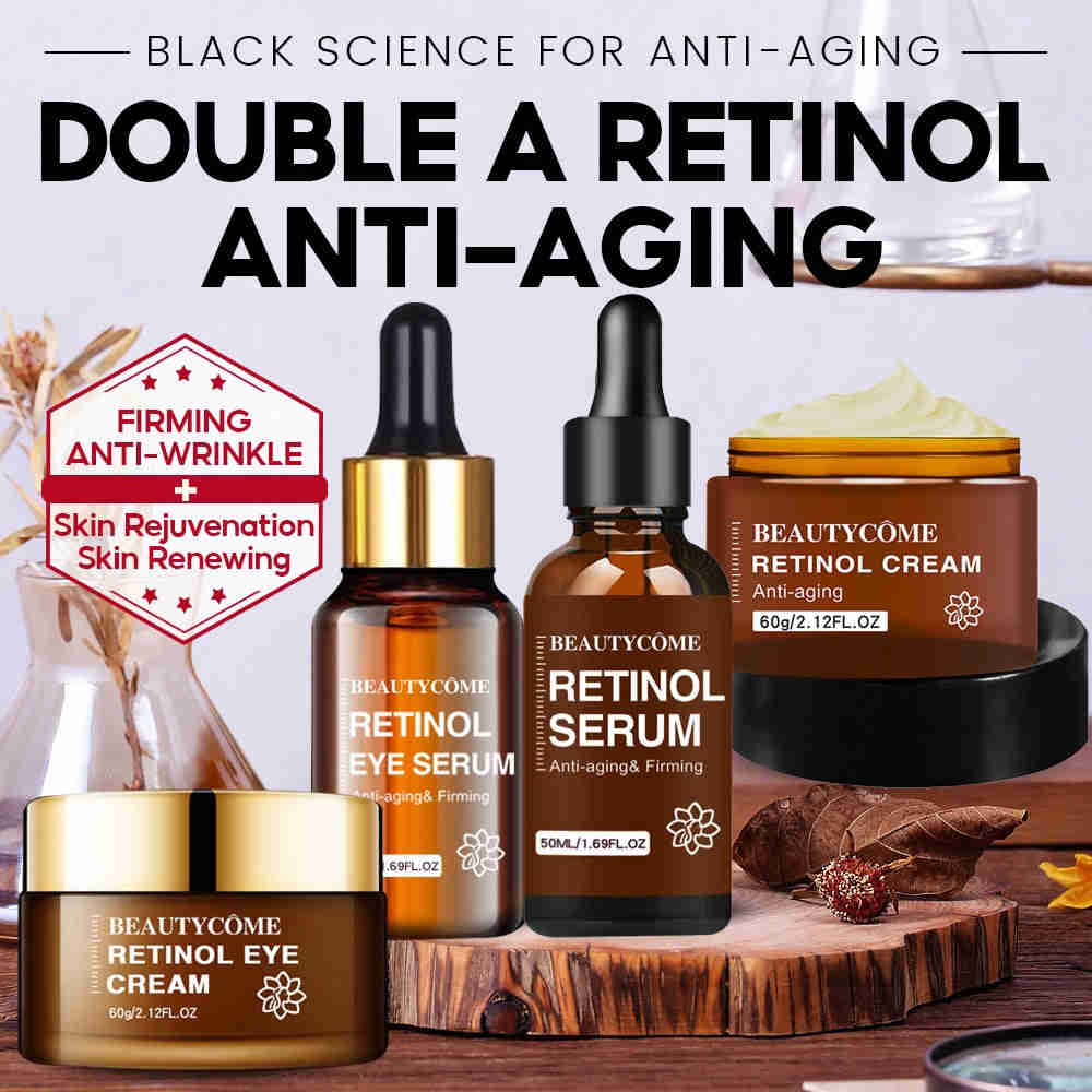 BEAUTYCOME Retinol Face Eye Cream Serum 4PCS/Set - Anti-Aging & Wrinkle Reduction