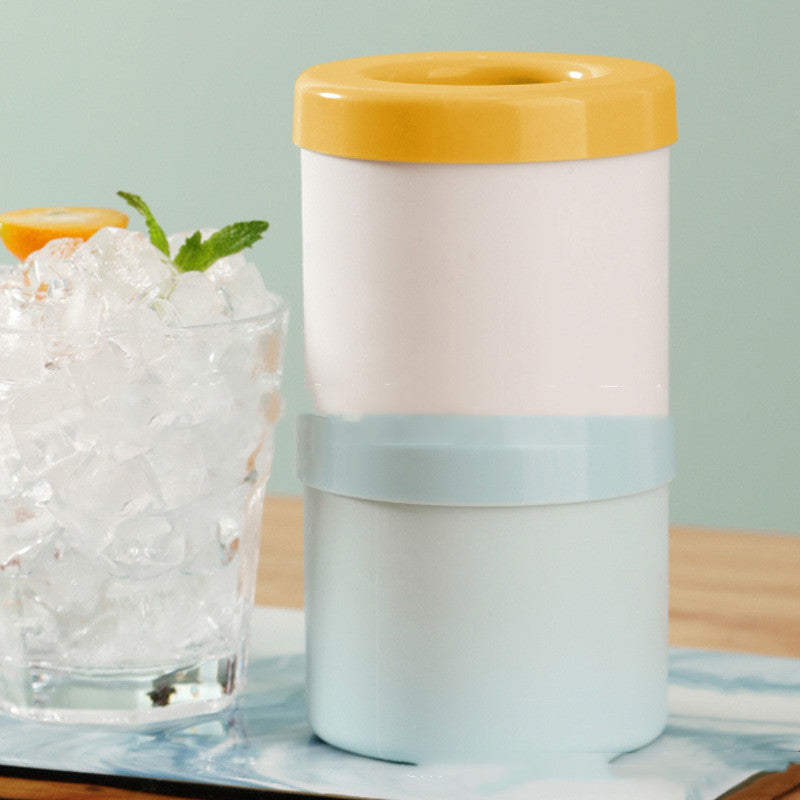 Portable 2 In 1 Ice Bucket Mold With Lid - Space Saving Cube Maker for Kitchen, Party & Barware