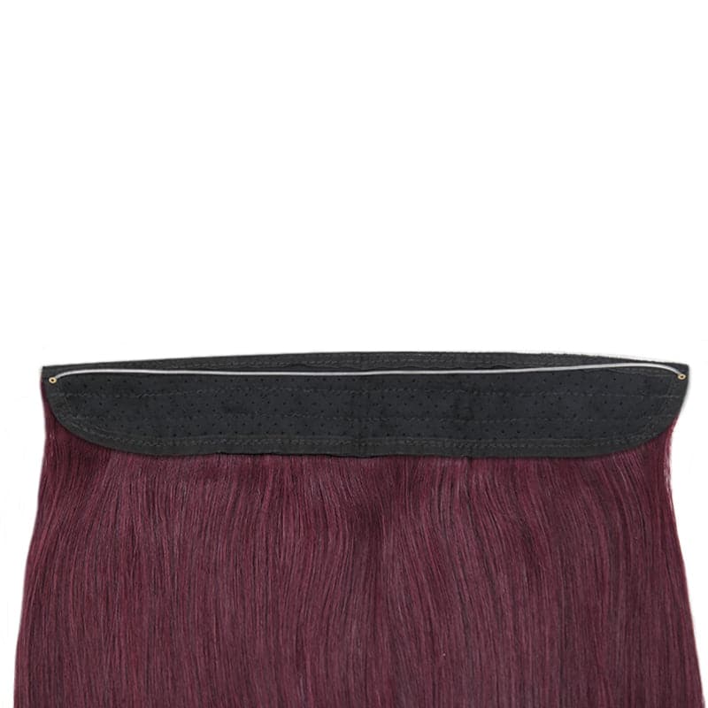Halo Human Hair Extensions For Thin Hair Wine Red Full Volume