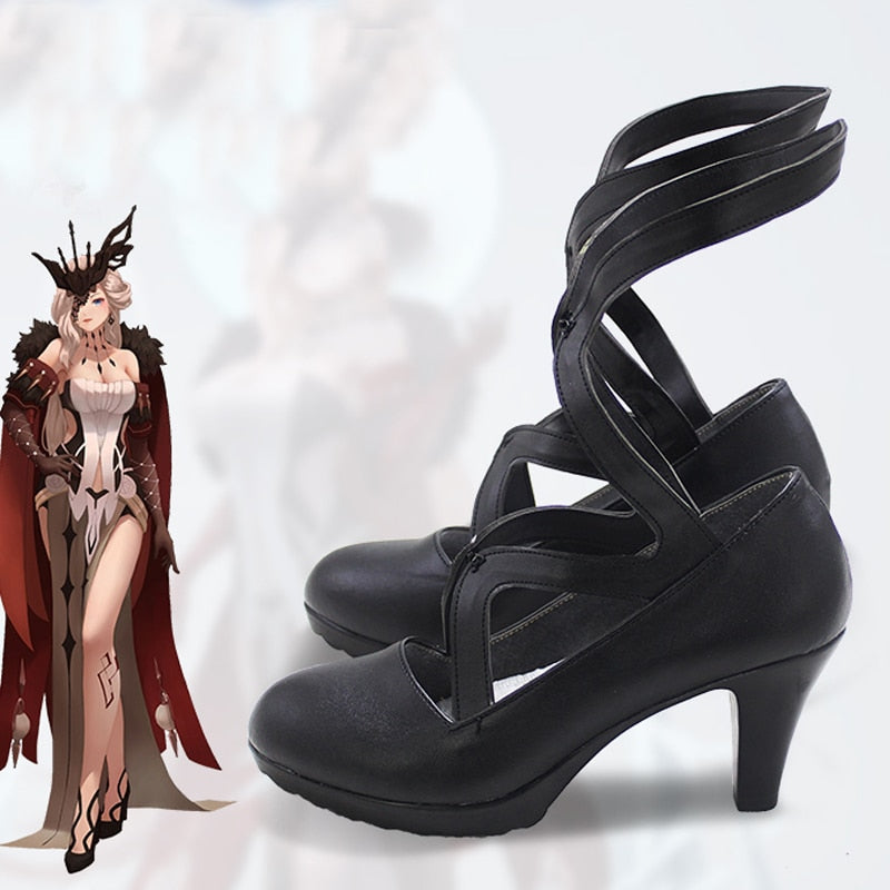 Genshin Impact La Signora Black Cosplay Shoes Boots