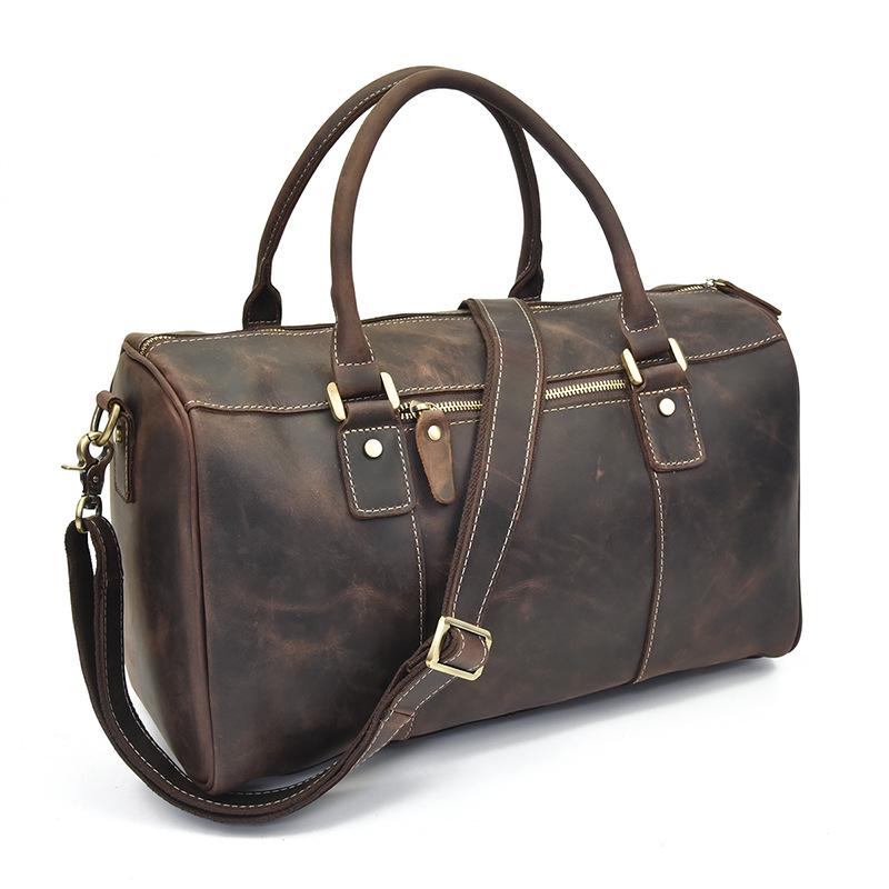 Vintage Leather Weekender Duffle Bag for Men - Italian Cowhide