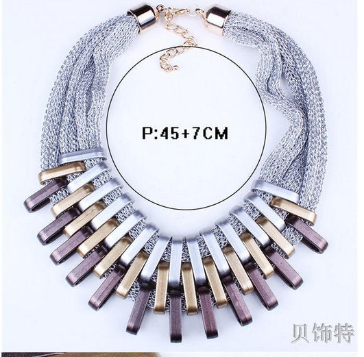2021 Acrylic Punk Vintage Statement Necklace for Women - Gradient Drops Choker Maxi Colar Feminino