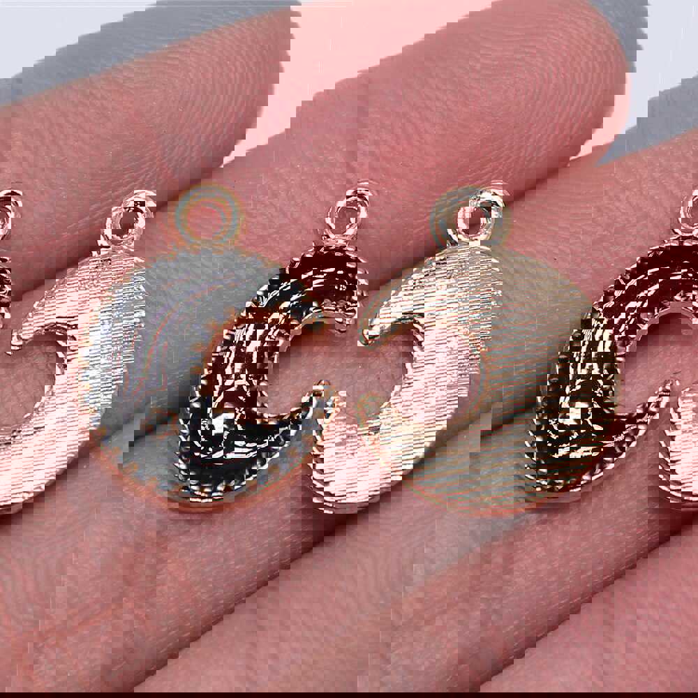 10pcs 13x17mm Moon Stars Charms KC Gold Plated for DIY Jewelry Making