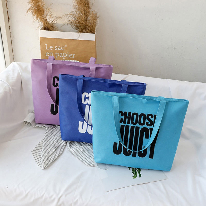 Women's Large-Capacity Letter Printing Nylon Tote Bag for Travel