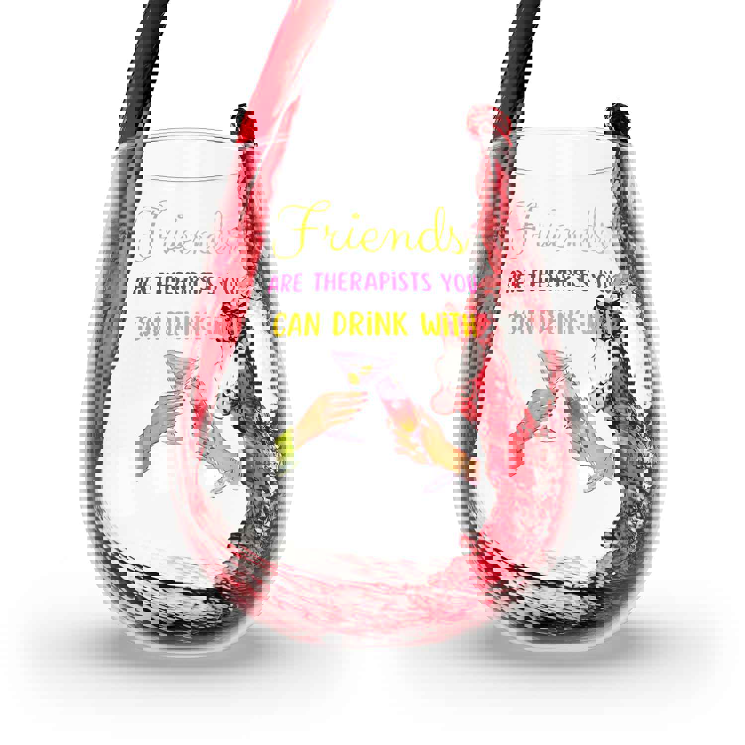 Best Friend Gift Stemless Wine Glass - BFF Birthday Present