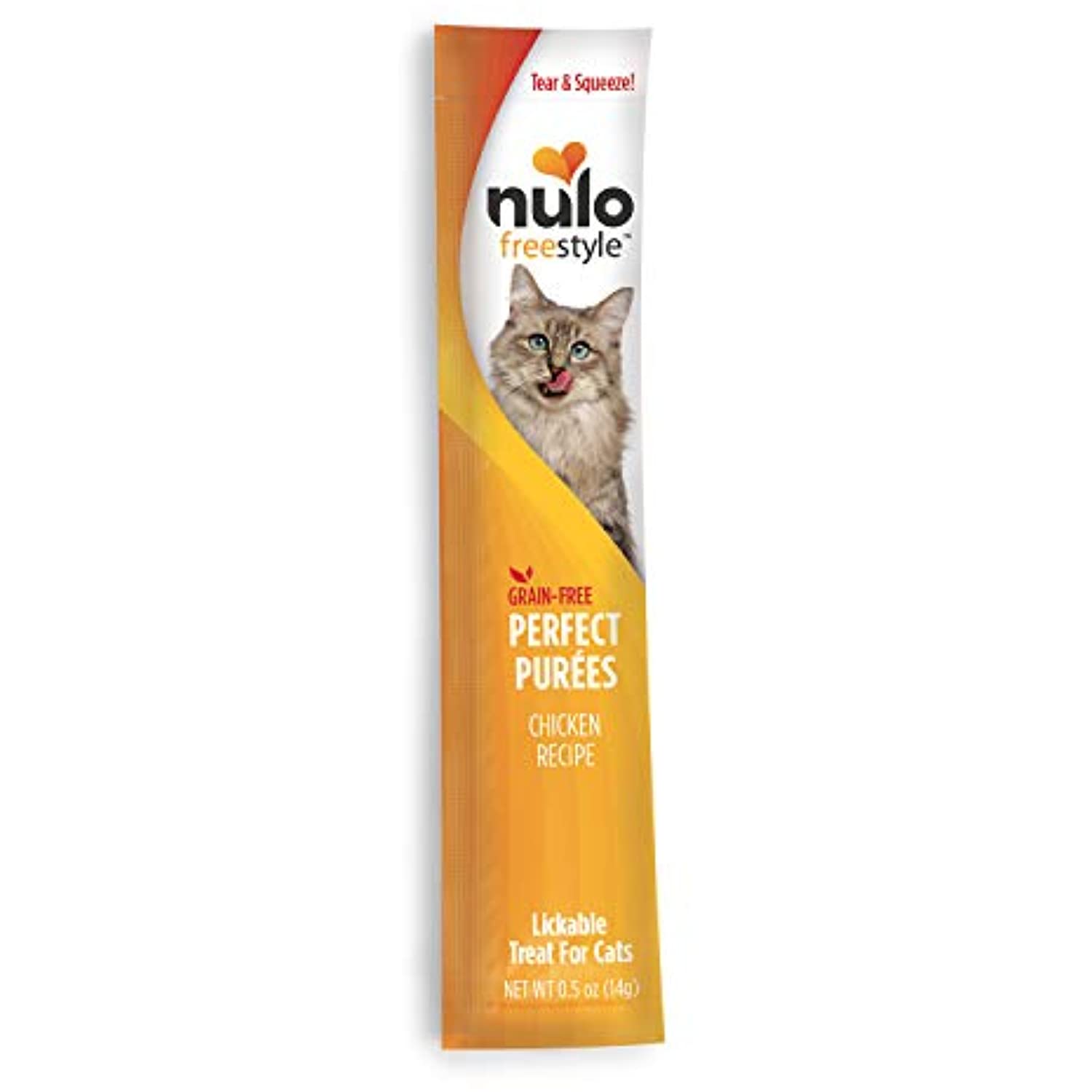 Nulo Freestyle Perfect Purees - Chicken Recipe - Cat Food, Pack of 6 - Premium Cat Treats, 0.50 oz. Pouches