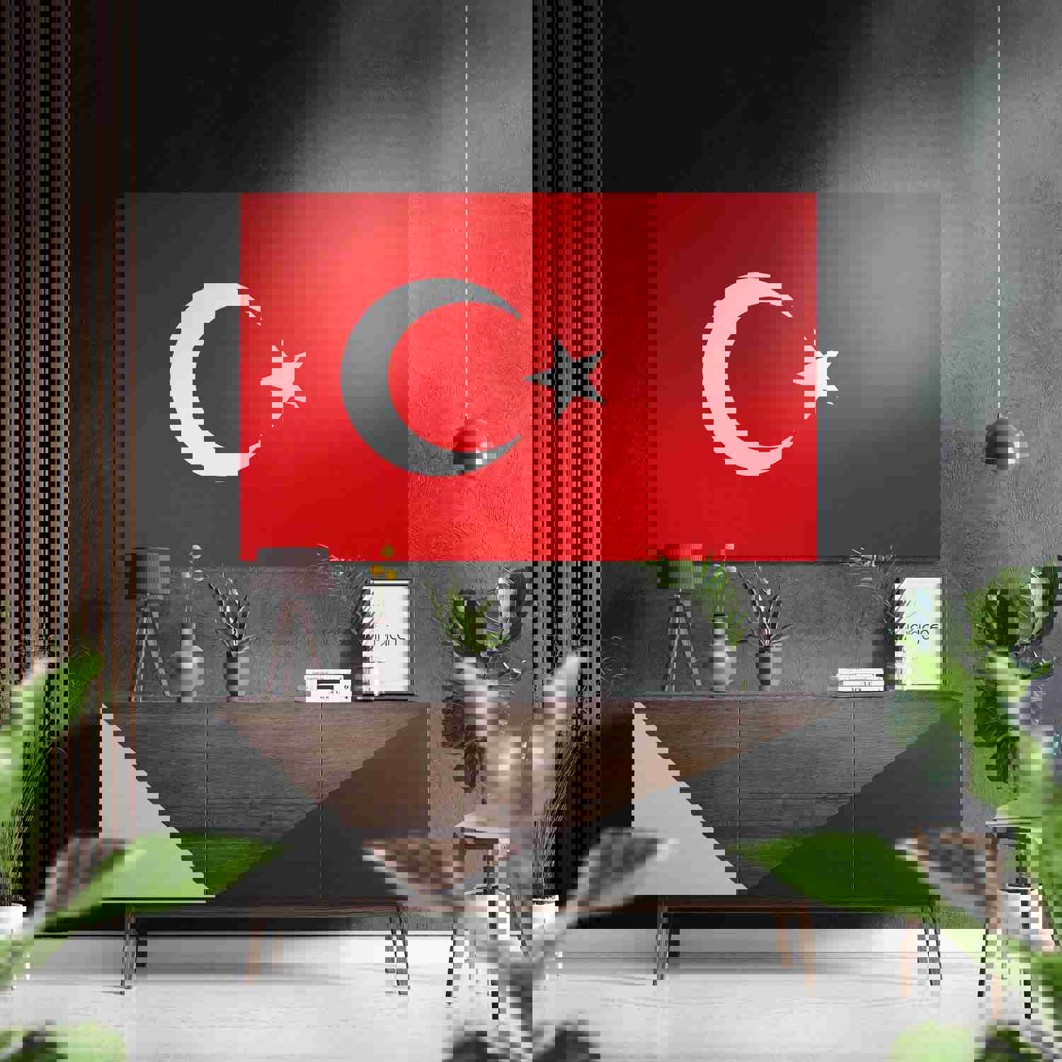 Turkish Flag Brushed Aluminium Dibond Wall Art