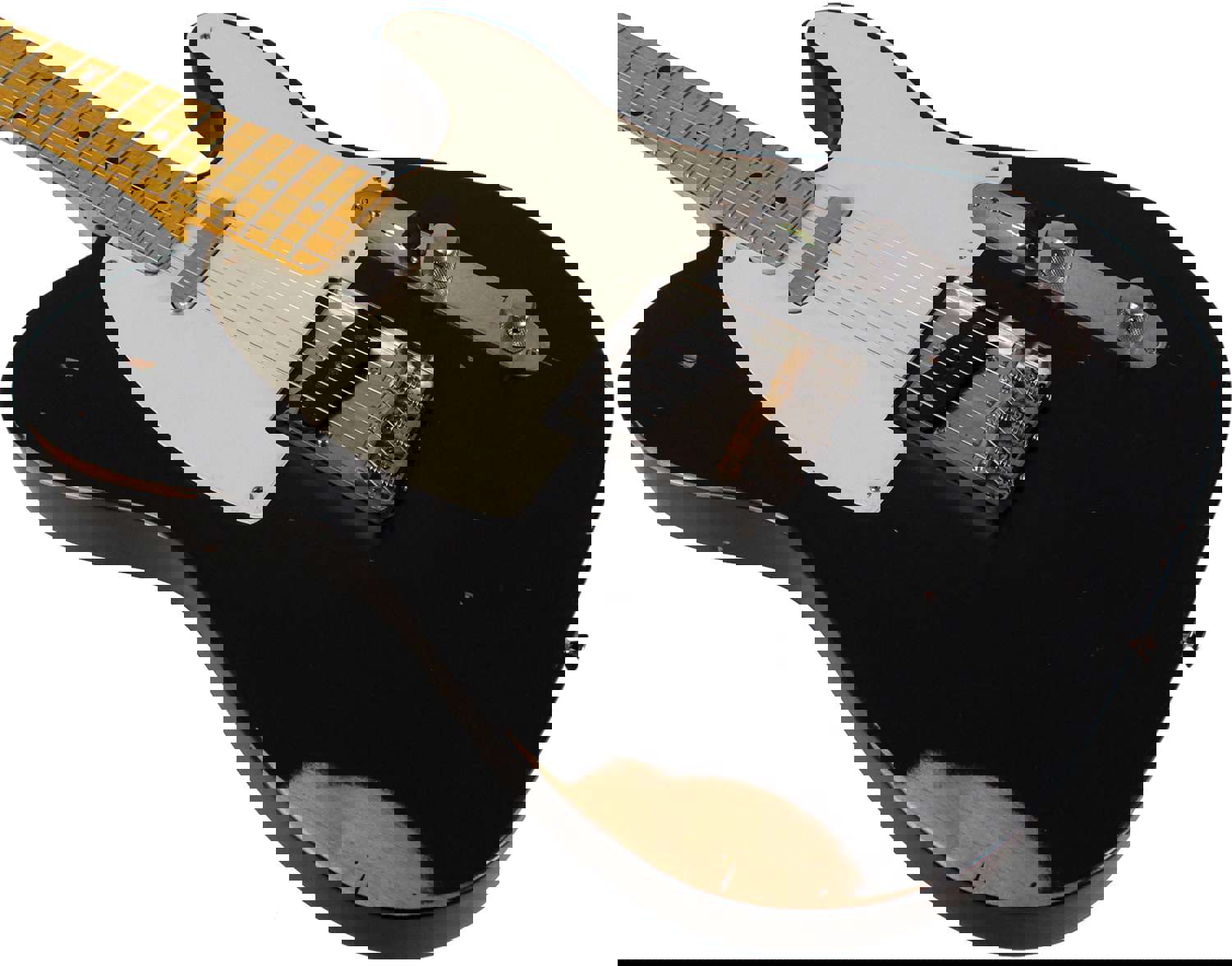 Nash T-57 Guitar, Black, Medium Aging - Vintage Styled Tele with Modern Features