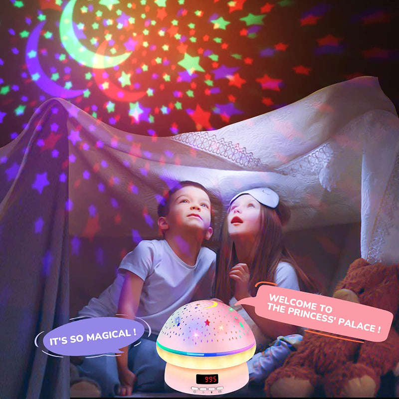 Timer Rotation Star Night Light Projector for Kids, 16 Colors, Auto Shut-off