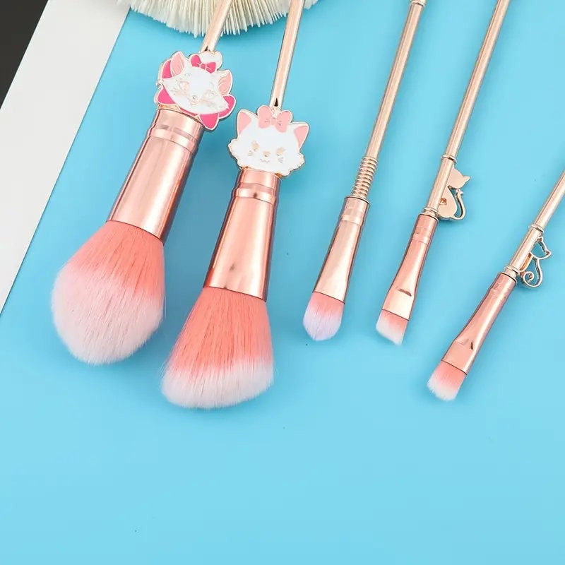 5pcs/set Cute Cat Makeup Brush Set for Eyeshadow and Loose Powder