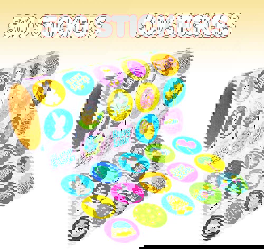 Easter Sticker Roll Assortment - 5 Rolls with 500 Stickers - Vibrant Holiday Decorations