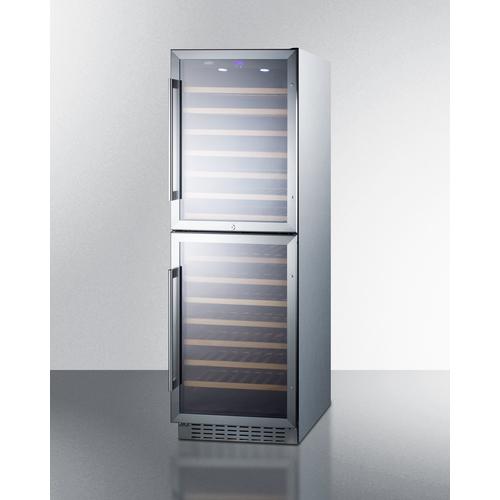Summit Dual Zone Wine Cellar - SWC1875BCSS for 118 Bottles