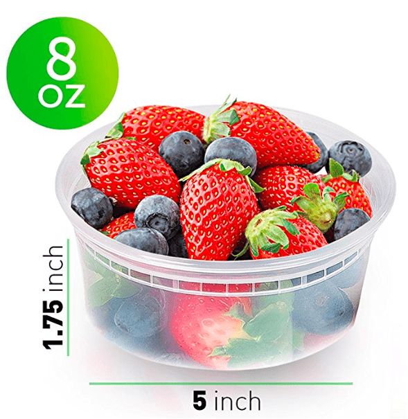 50pk 8oz Small Food Plastic Storage Containers With Lids