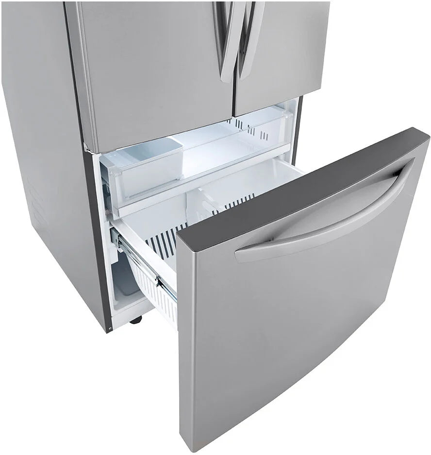 LG - 33 in. W 25 cu. ft. French Door Refrigerator with Ice Maker in PrintProof Stainless Steel