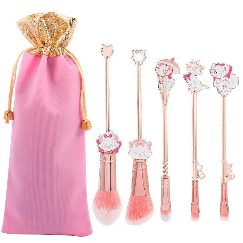 5pcs/set Cute Cat Makeup Brush Set for Eyeshadow and Loose Powder