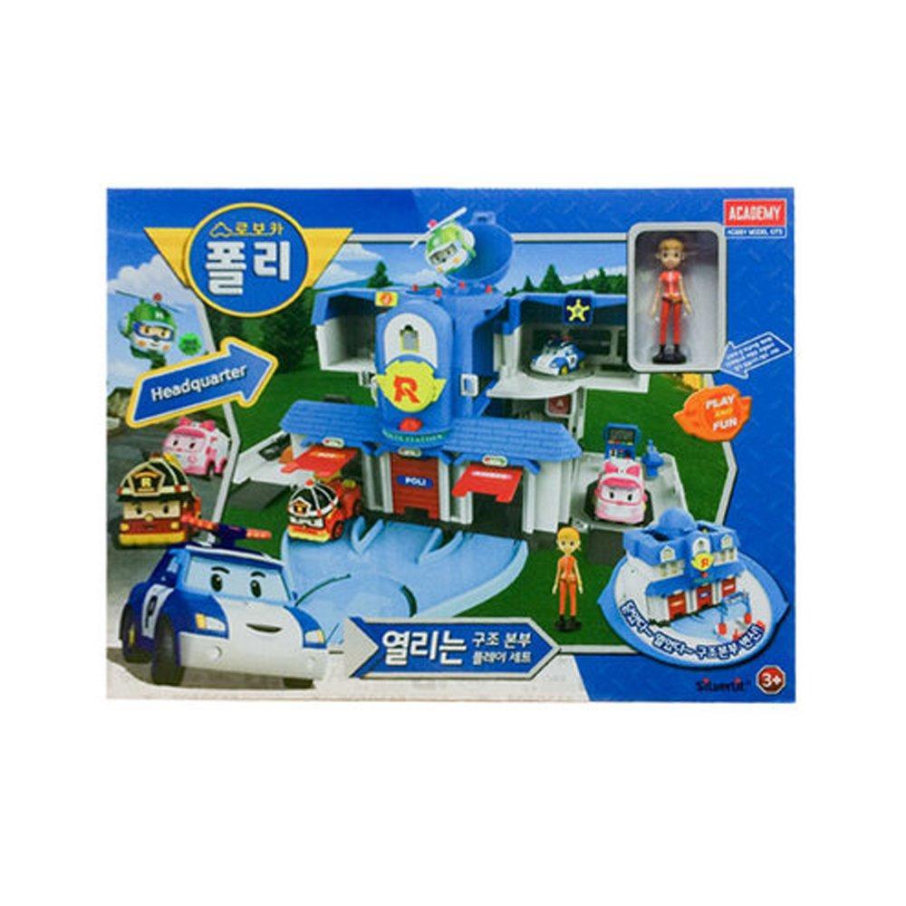 Academy Robocar Poli Headquarters Rescue Center Play Set with Diecast Figures (Poli, Roi, Amber)