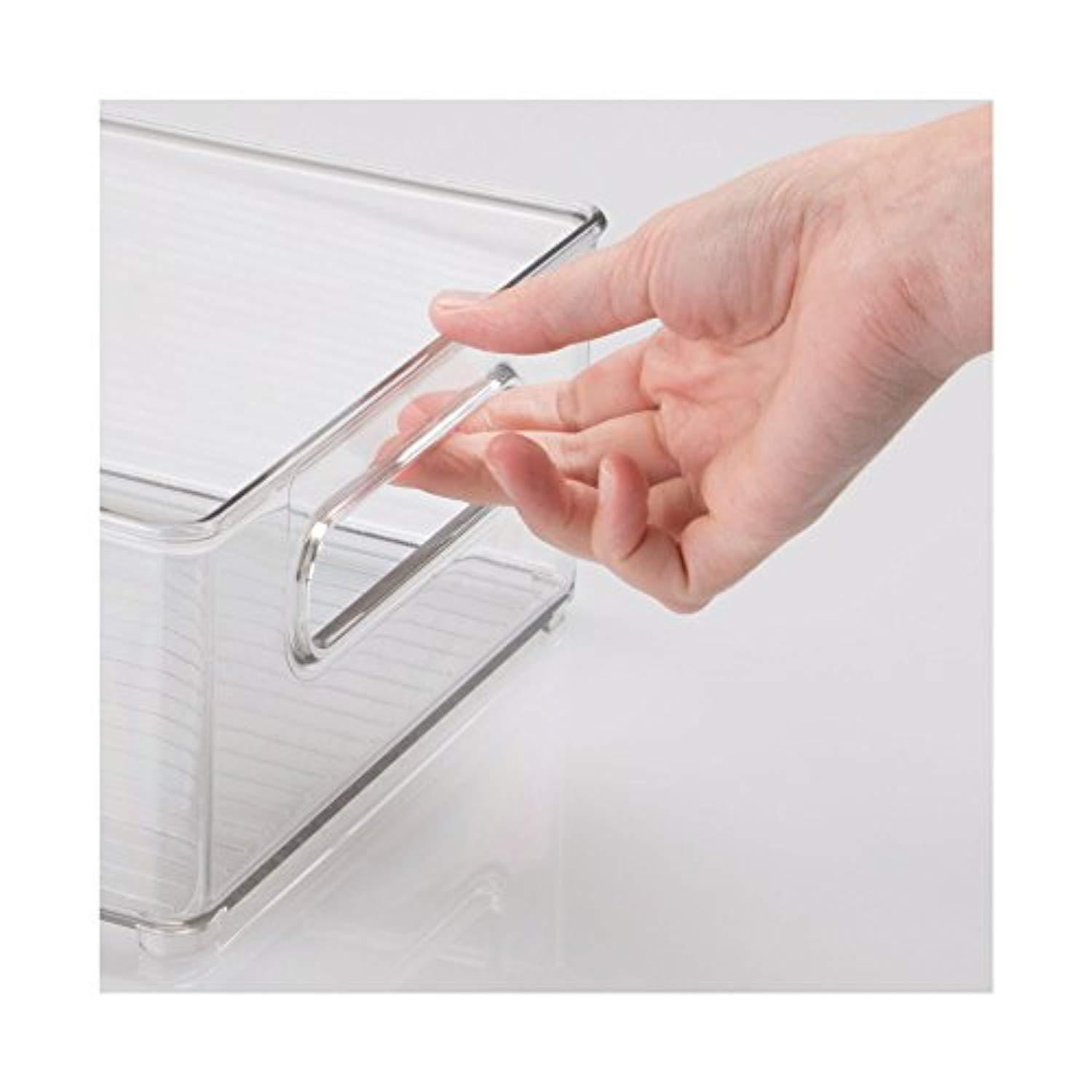 mDesign Plastic Kitchen Pantry Cabinet Organizer Set - 4-Piece Clear Storage Bins for Food and Drinks