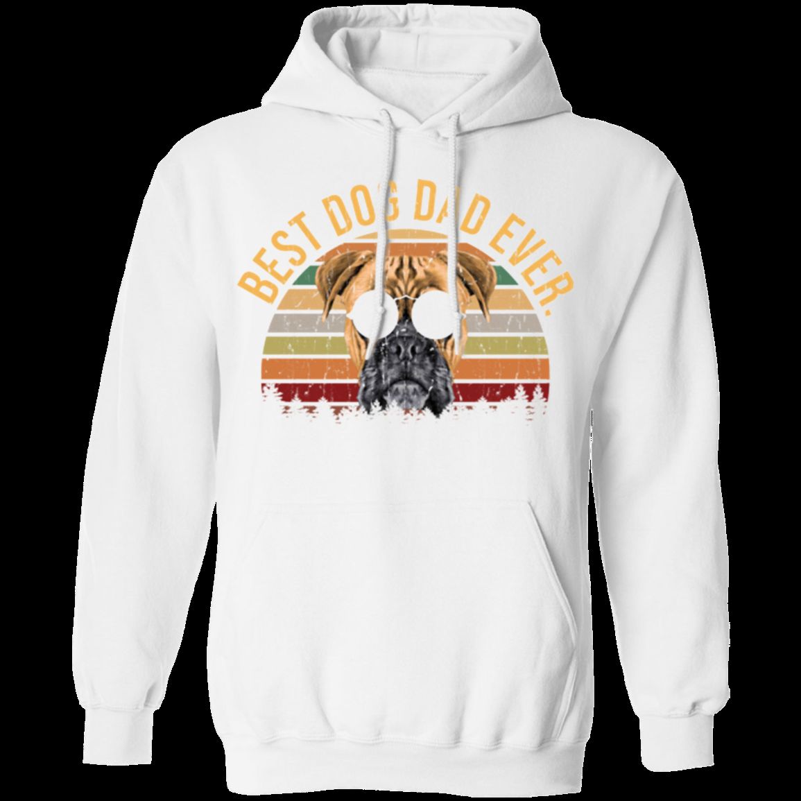 BEST DOG DAD EVER Pullover Hoodie - 8 oz Unisex Hoodie with Digital Print