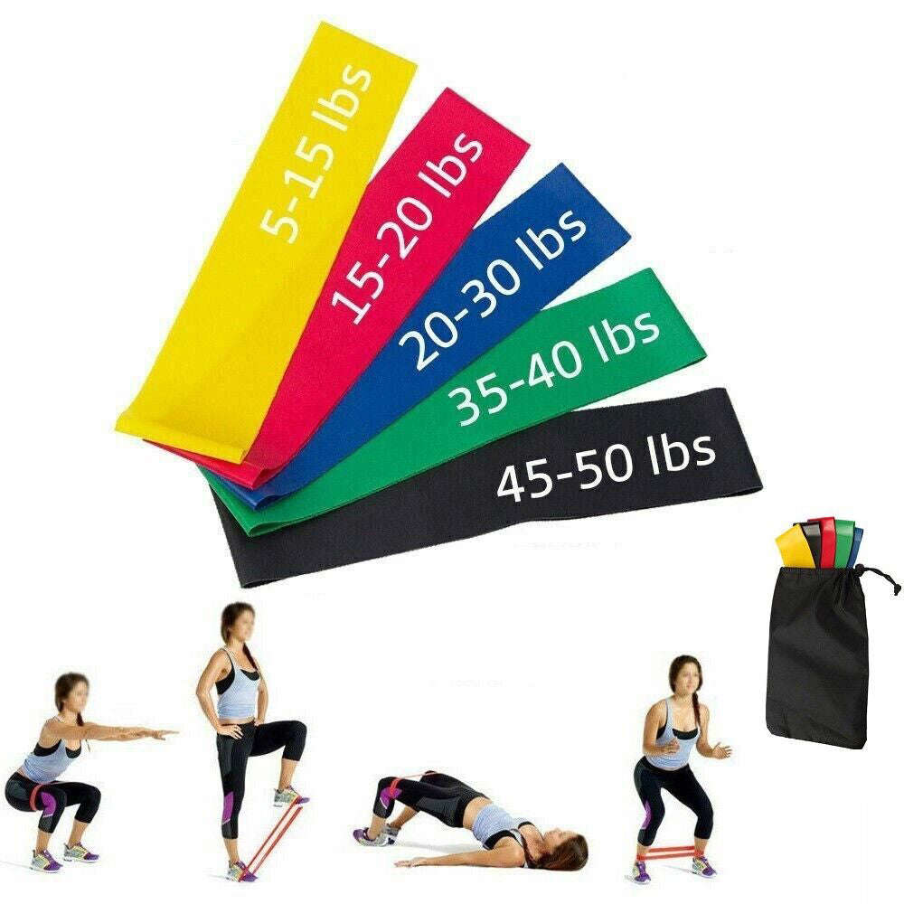 Premium Resistance Bands Loop Set - 5 Exercise Bands for Workout, CrossFit, Yoga & Fitness