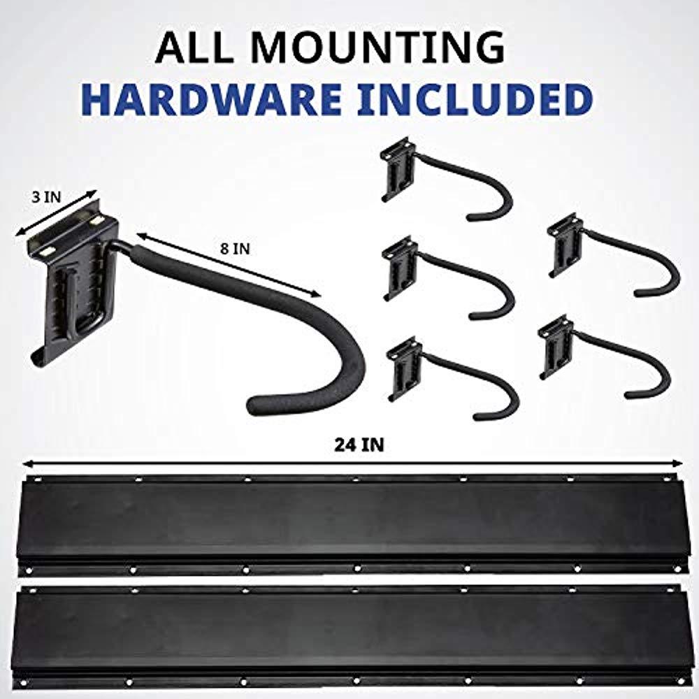 RaxGo Garage Bike Rack, Wall Mounted Bicycle Storage Hanger with 6 Adjustable Hooks for Indoor & Home Use