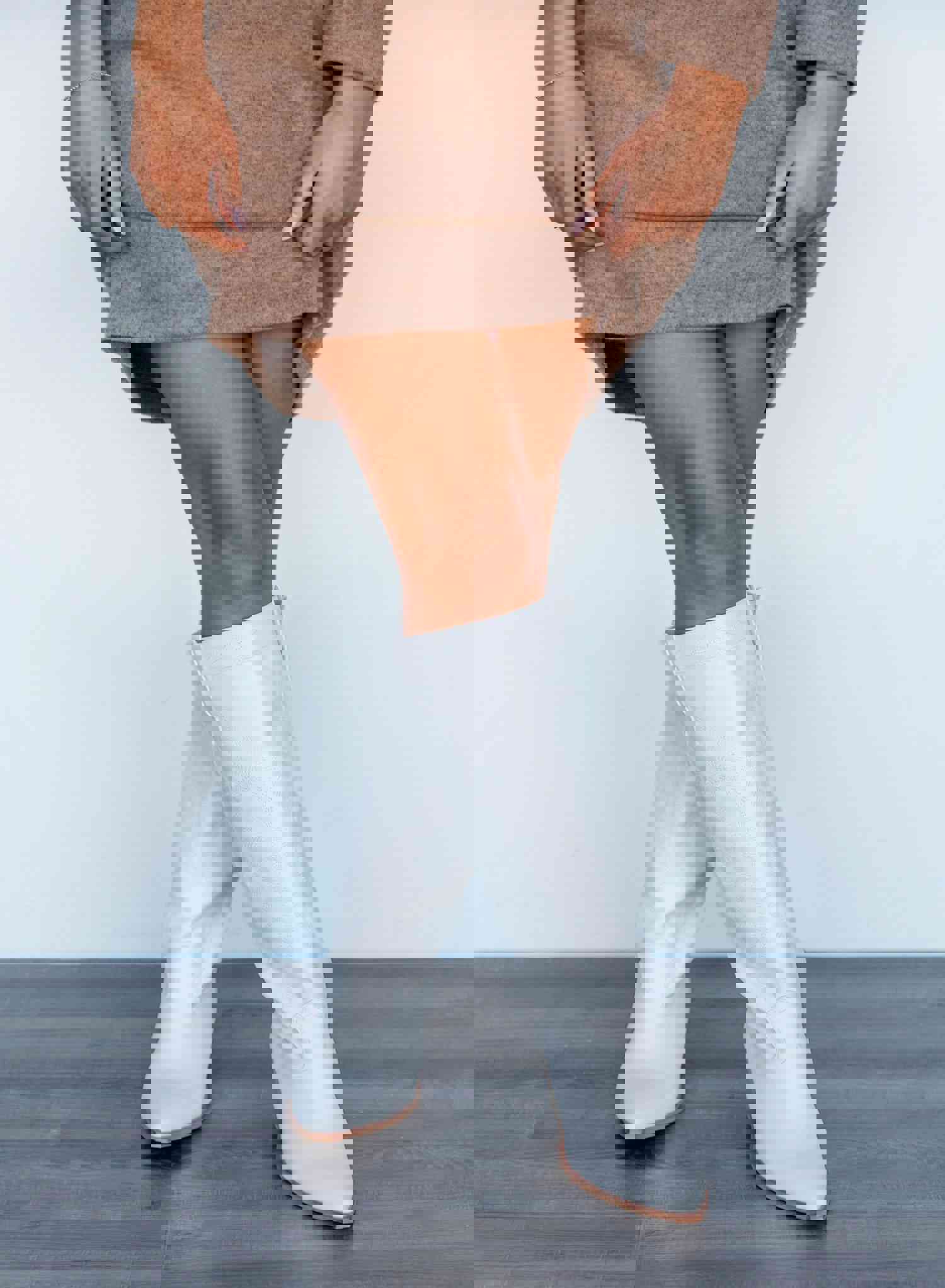 Zaire Tall Western Cowboy Boot - Available in Grey, White, and Natural