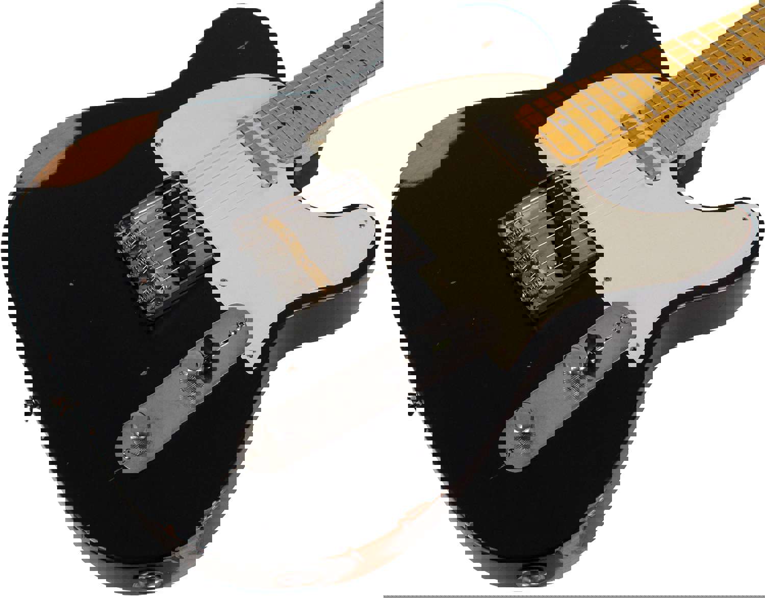 Nash T-57 Guitar, Black, Medium Aging - Vintage Styled Tele with Modern Features