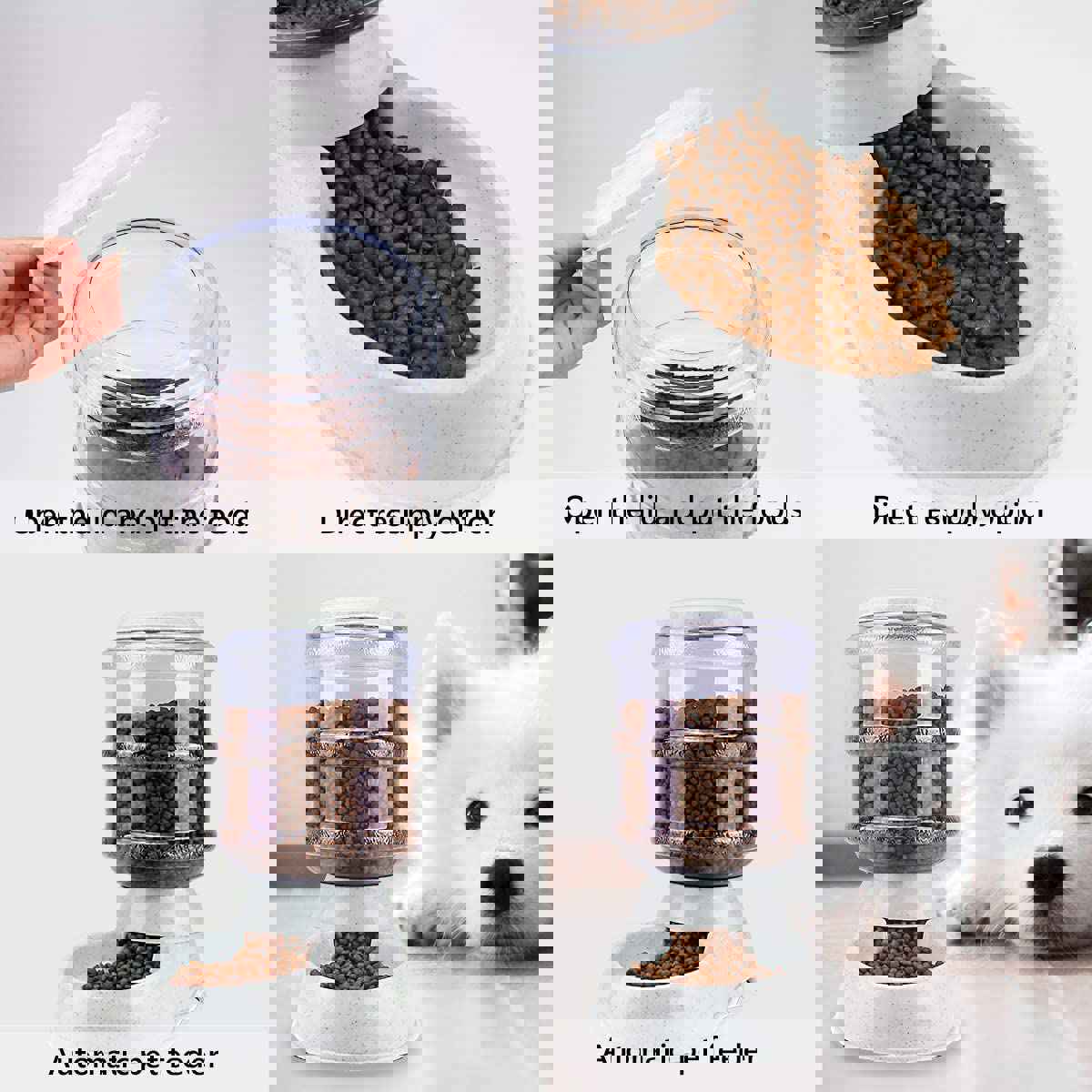 Automatic Pet Feeder and Water Dispenser for Dogs, Cats, Puppies, and Kittens - Gravity Feeding Supplies