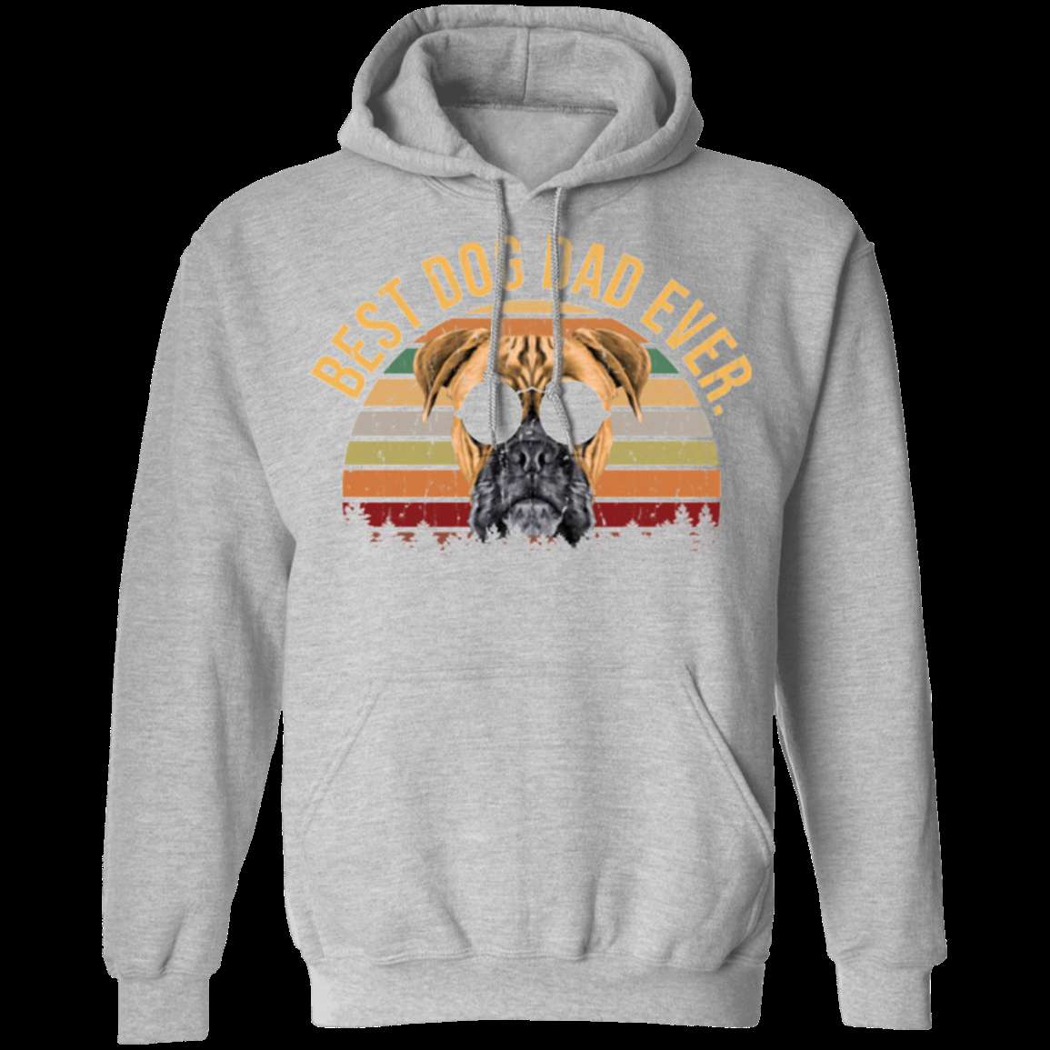 BEST DOG DAD EVER Pullover Hoodie - 8 oz Unisex Hoodie with Digital Print