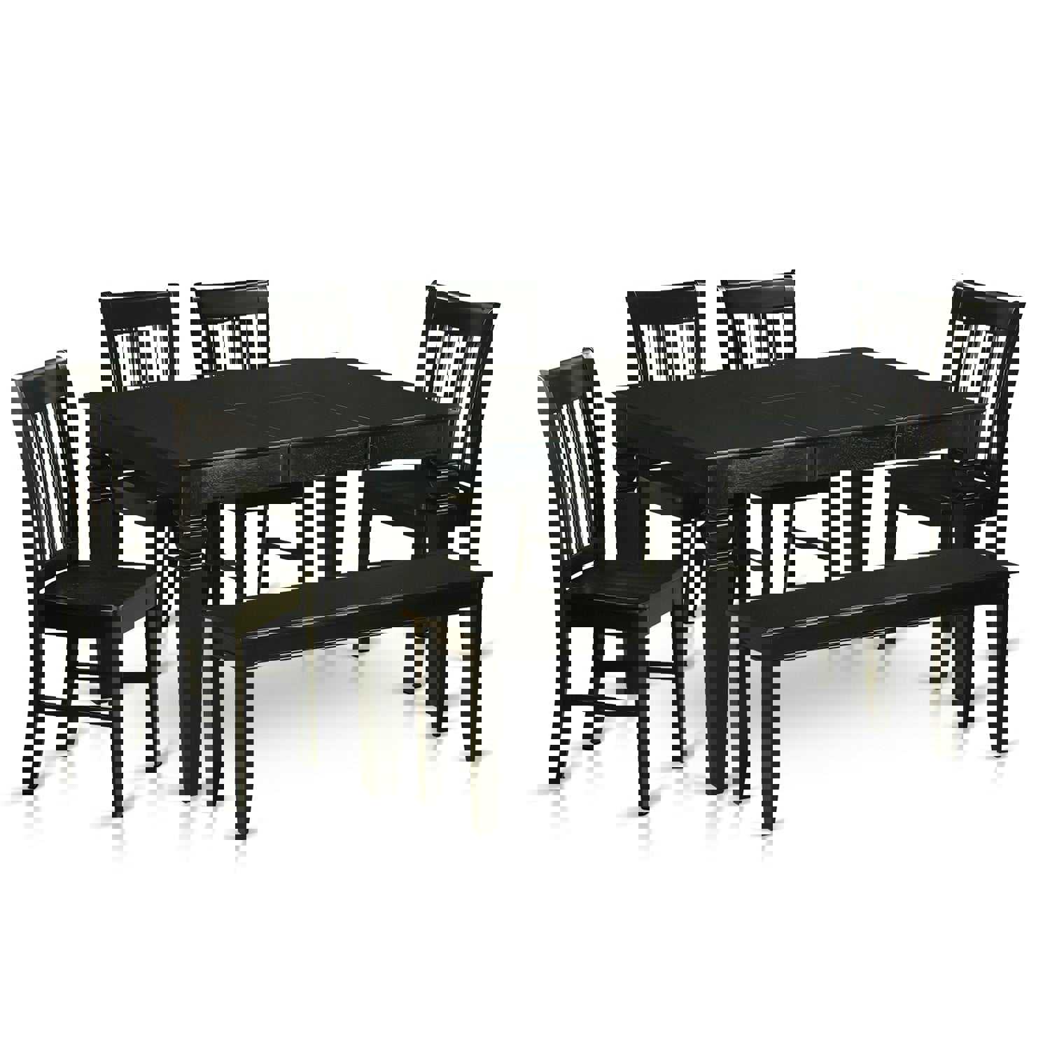 East West Furniture WENO6D-BLK-W 6-Piece Kitchen Table & Chairs Set with Butterfly Leaf