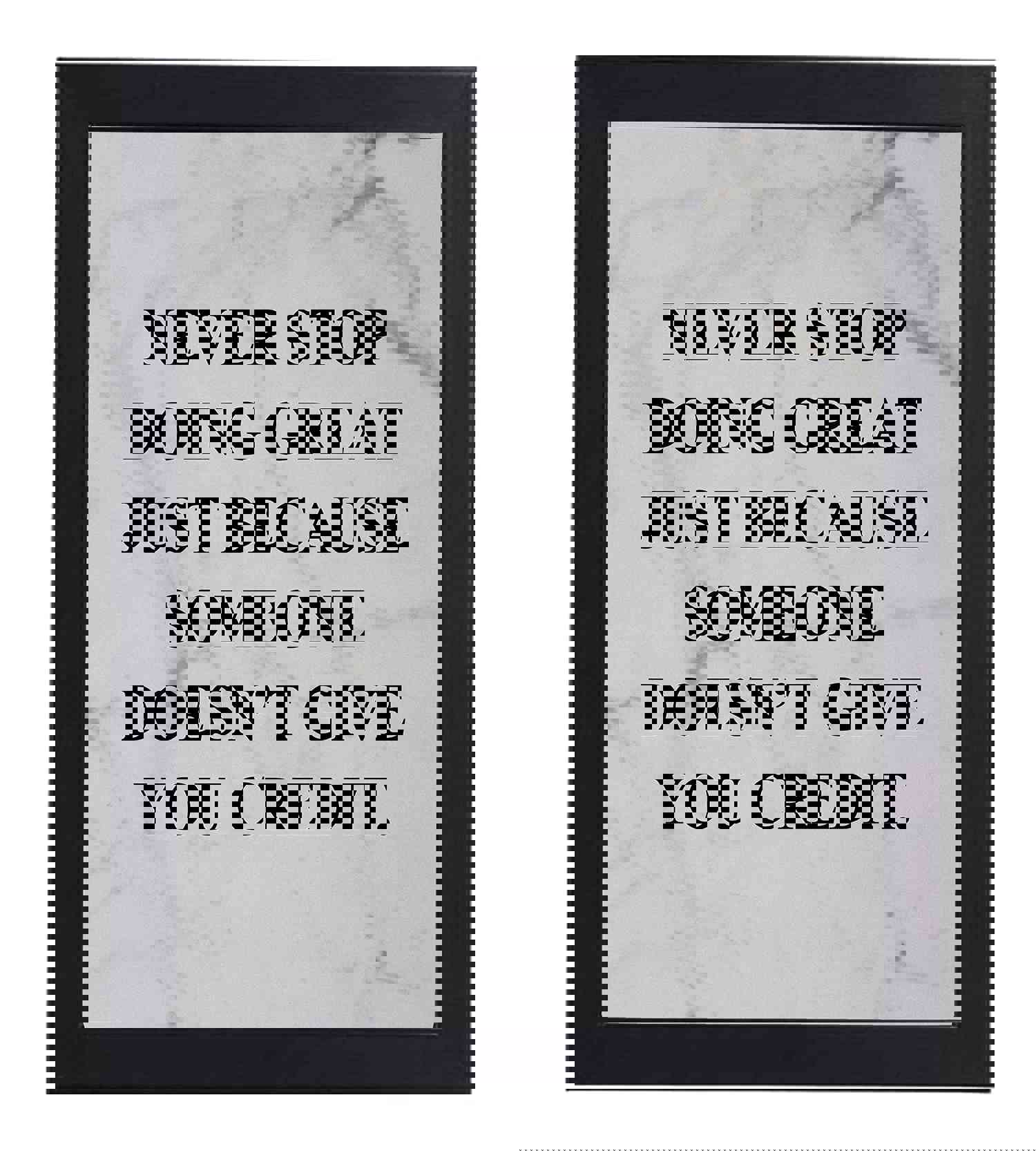 Never Stop Doing Great Motivational Wall Art Sign - 8 x 10 Modern Typographic Poster Print