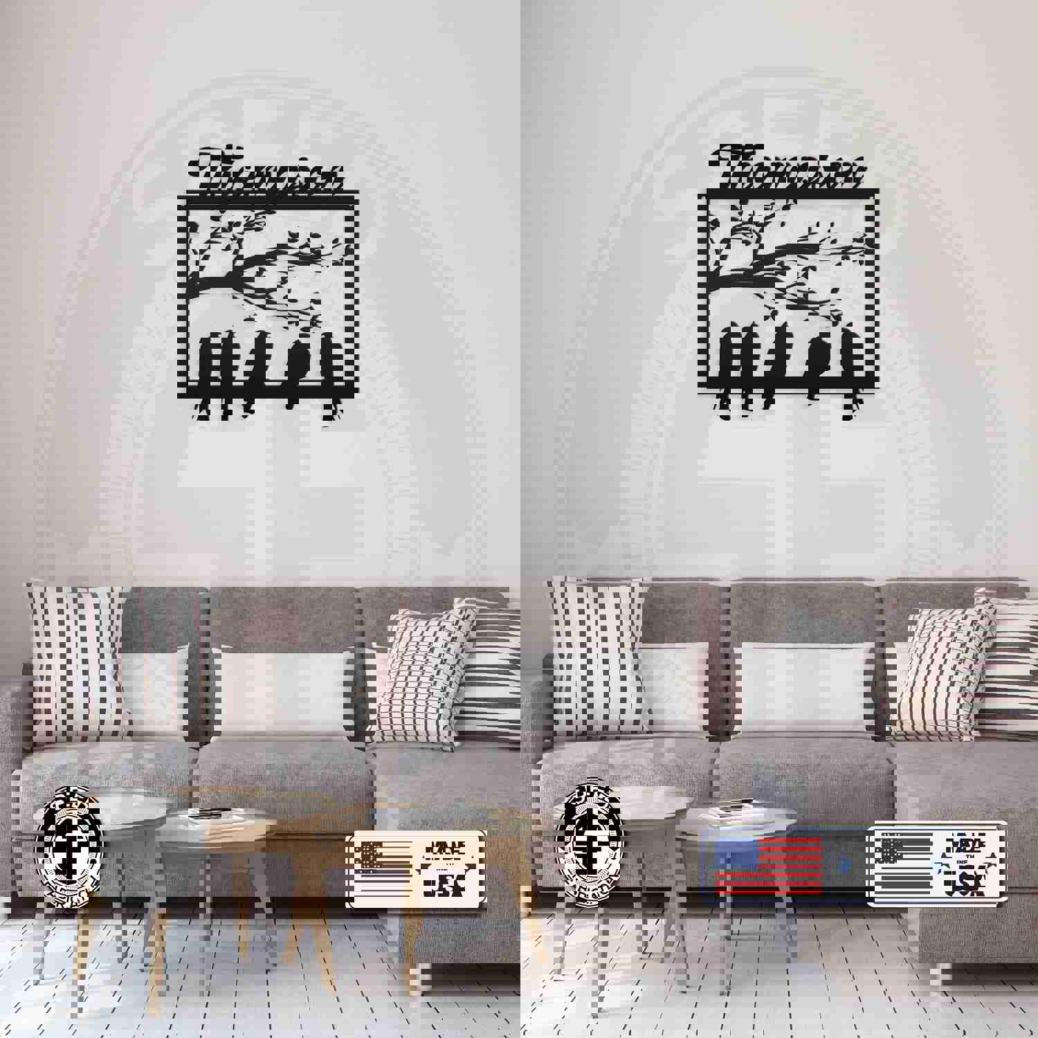 Personalized Birds Wall Decor Metal Sign - Unique Home & Gift Idea