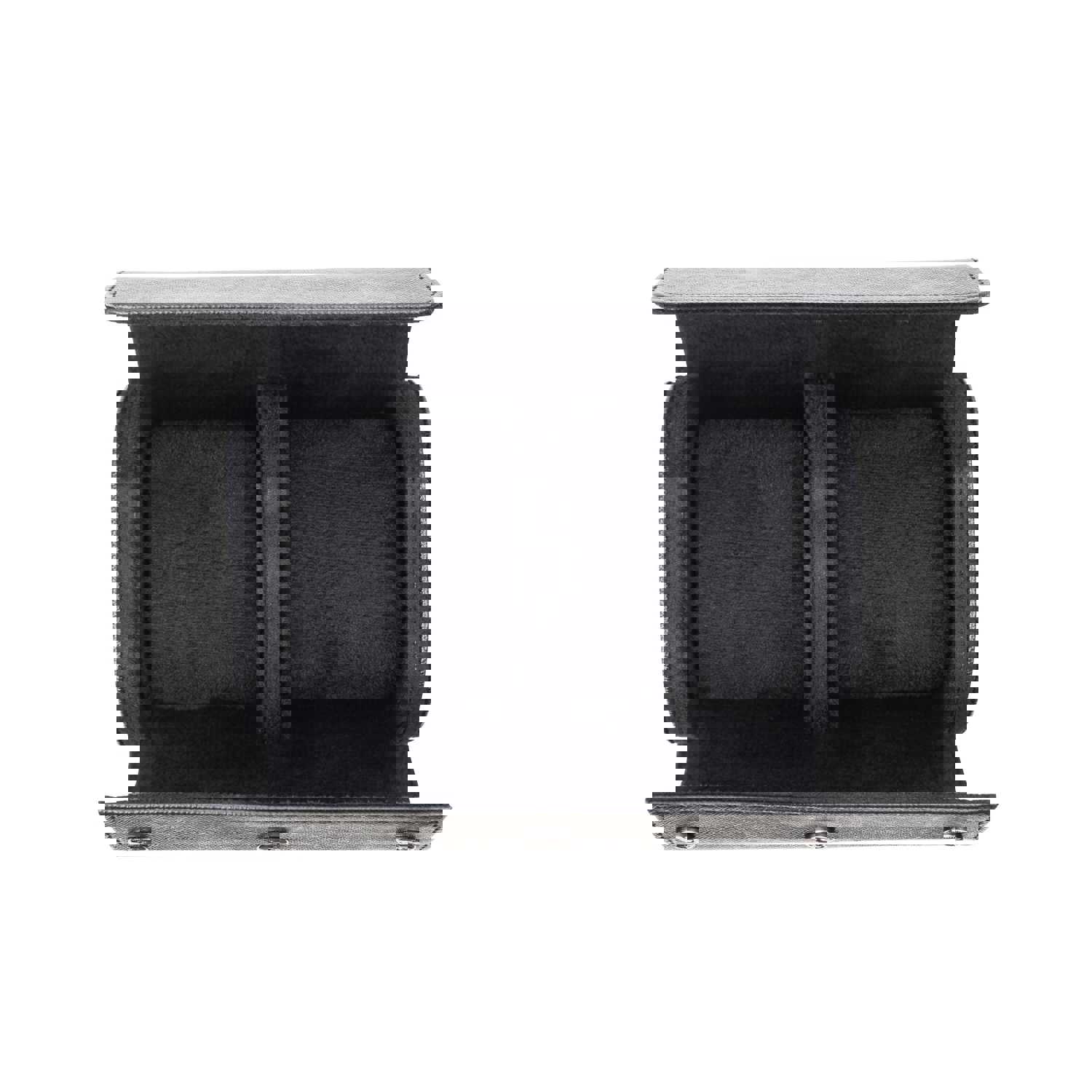 Saffiano Leather Watch Case in Black (2 Slots) - Premium Travel Storage