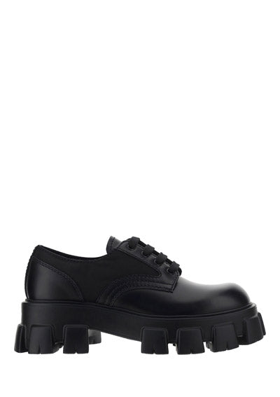 Monolith Brushed Rois Leather & Nylon Lace-up Shoes - Black