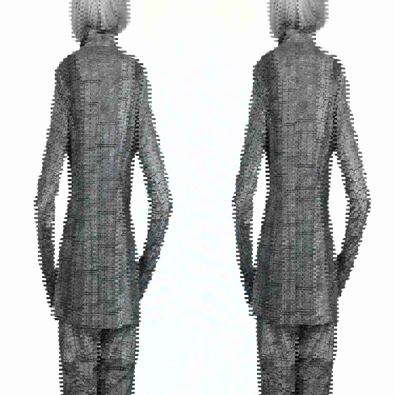 Printed Shaped Jacket with Notch Collar