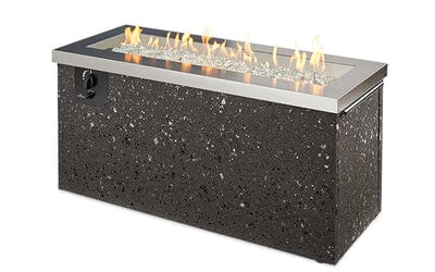 The Outdoor GreatRoom Company 48 Inch Stainless Steel Key Largo Linear Gas Fire Pit Table