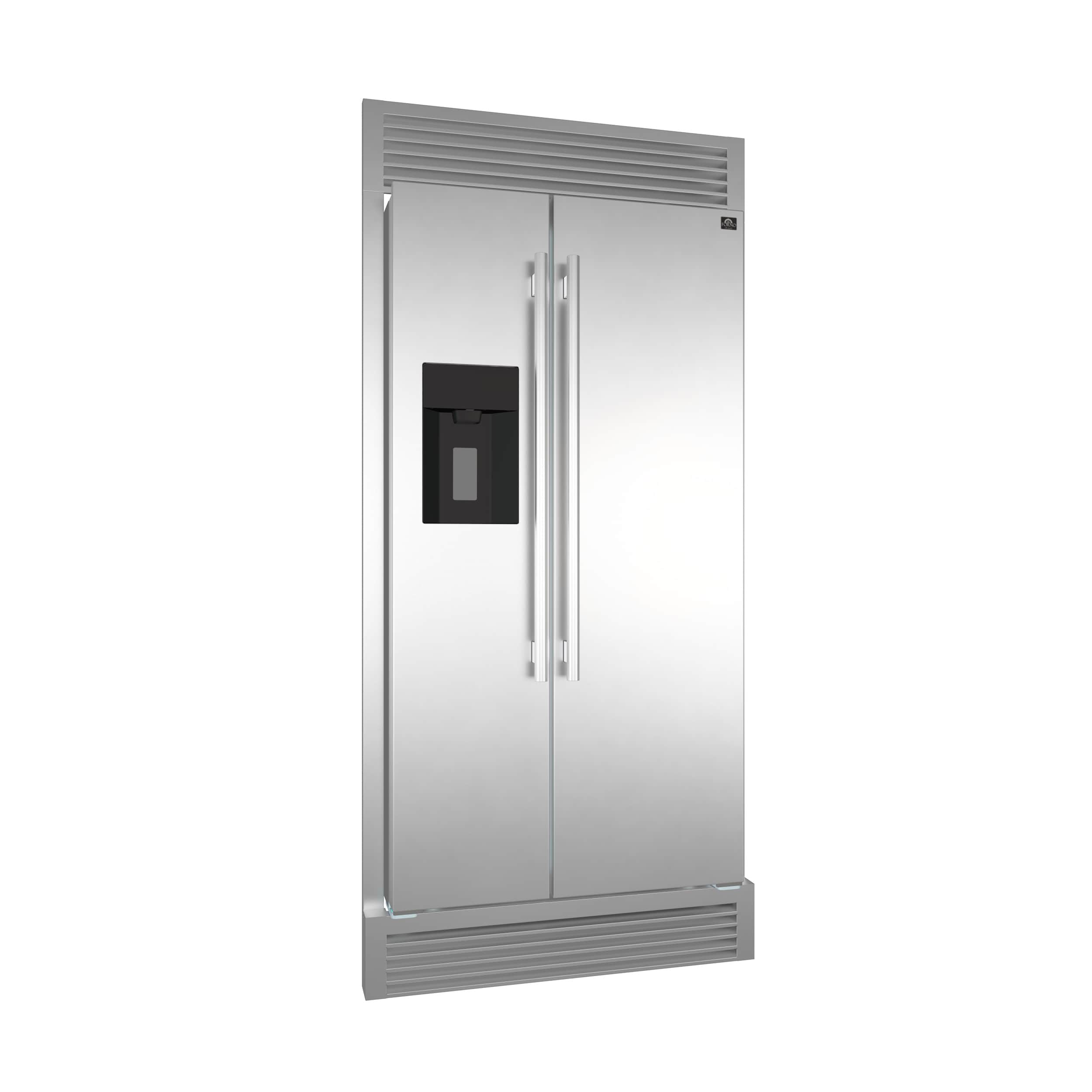 Forno Salerno 36 Side by Side 20 Cu.Ft Stainless Steel Refrigerator with Ice Maker and Grill Trim