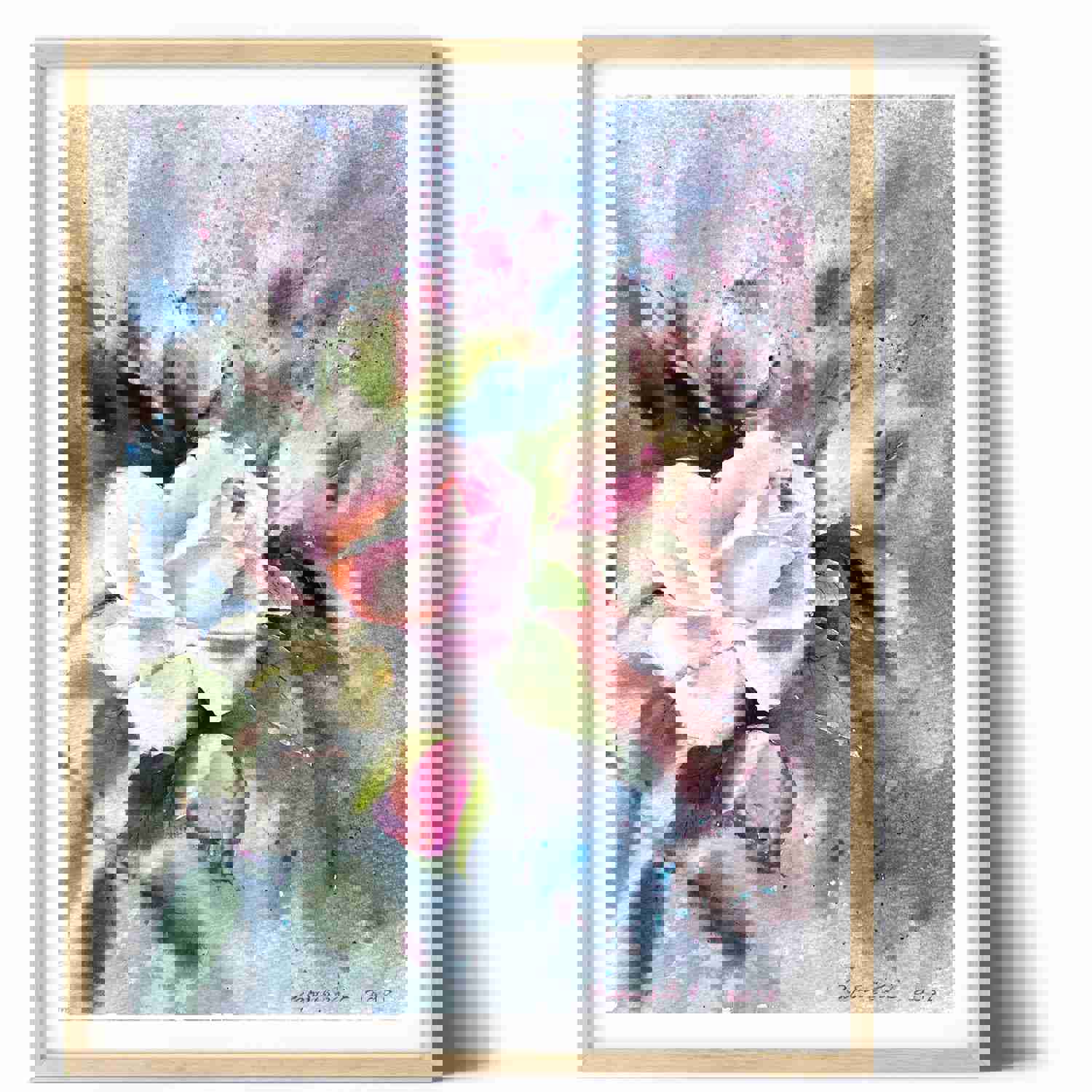Pink Roses Painting - Original Watercolor Art, Botanical Wall Decor, Wedding Gift
