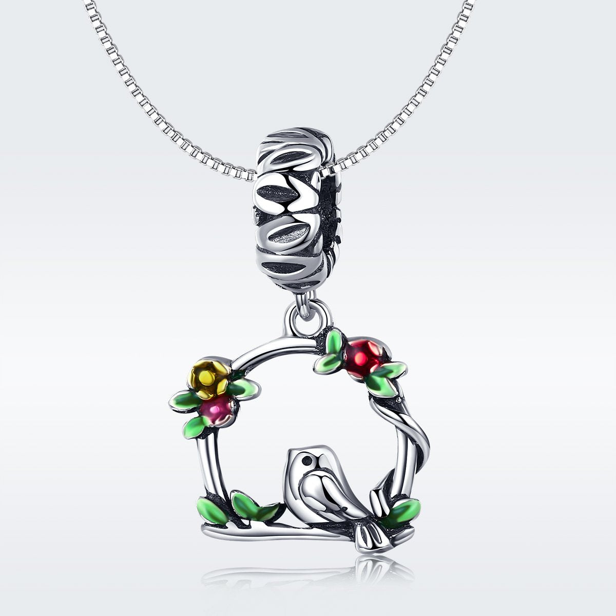Sterling 925 Silver Olive Branch Pendant for Pandora & European Charm Bracelets