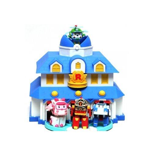 Academy Robocar Poli Headquarters Rescue Center Play Set with Diecast Figures (Poli, Roi, Amber)