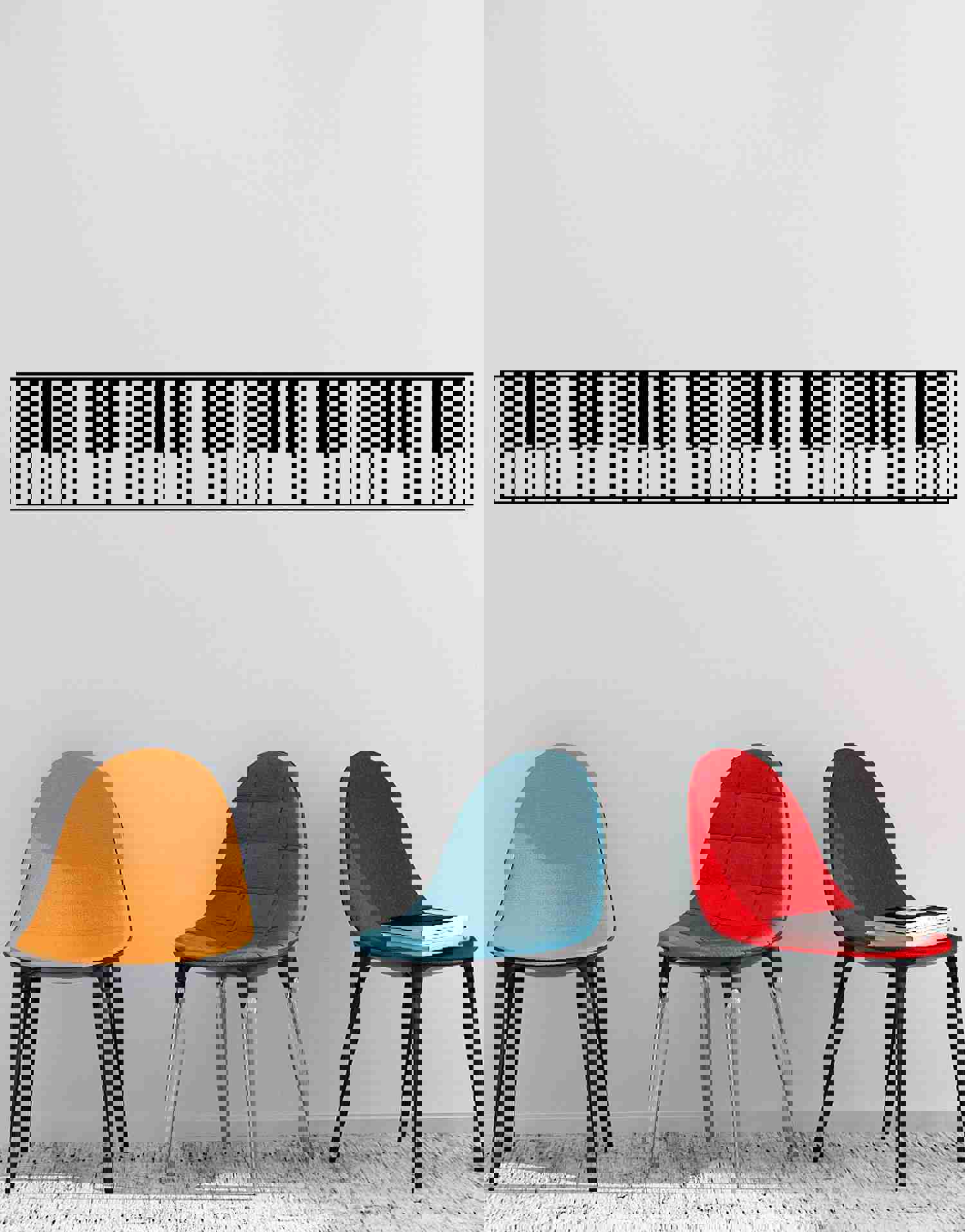 Piano Keys Die-Cut Wall Decal Sticker - Musical Instrument Decor
