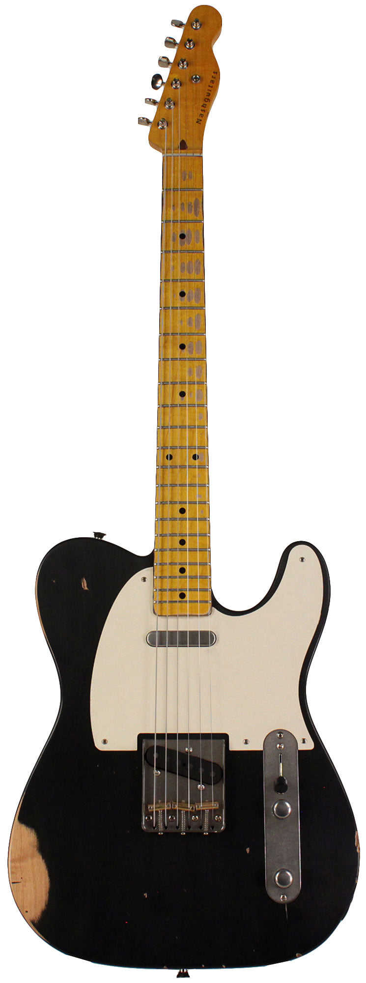 Nash T-57 Guitar, Black, Medium Aging - Vintage Styled Tele with Modern Features