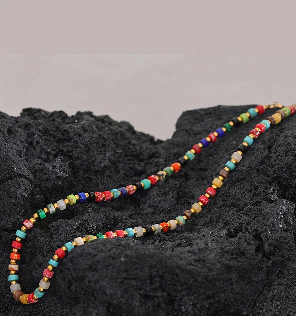 Valentina Natural Stone Necklace - Elegant Gemstone Jewelry with 18K Gold PVD