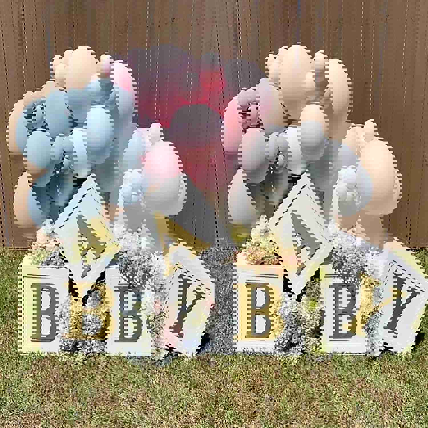 White Gold Letter Box Baby Shower Decor for 1st Birthday Party and Gender Reveal
