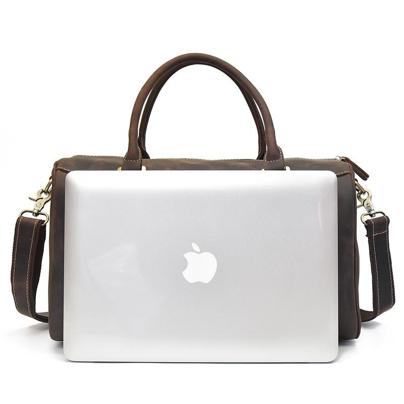 Vintage Leather Weekender Duffle Bag for Men - Italian Cowhide