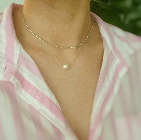 Layered Pearl And Shine Necklace - Elegant & Glamorous Jewelry
