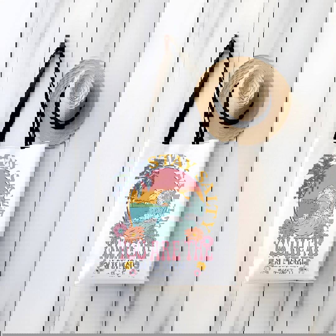 Stay Salty Bible Verse Tote - Christian Double Sided Beach Bag