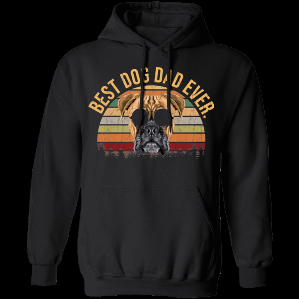 BEST DOG DAD EVER Pullover Hoodie - 8 oz Unisex Hoodie with Digital Print